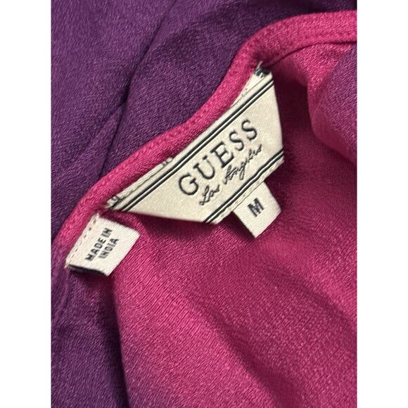 Y2K/2000s GUESS Women's Sheer TieDye Purple and Pink Tank Top Racerback - Size M - Picture 5 of 7